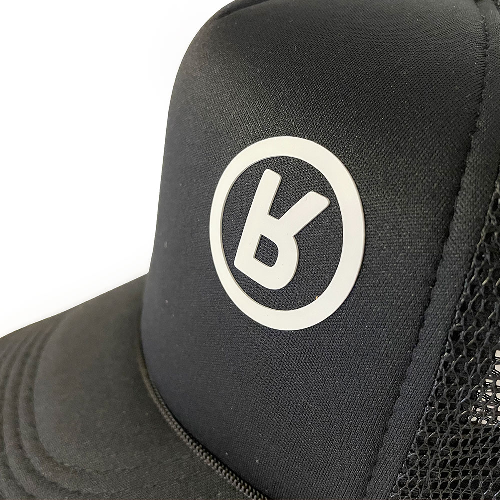 Rabbit Logo Hat Black - Foam / Mesh Trucker 3D Vinyl