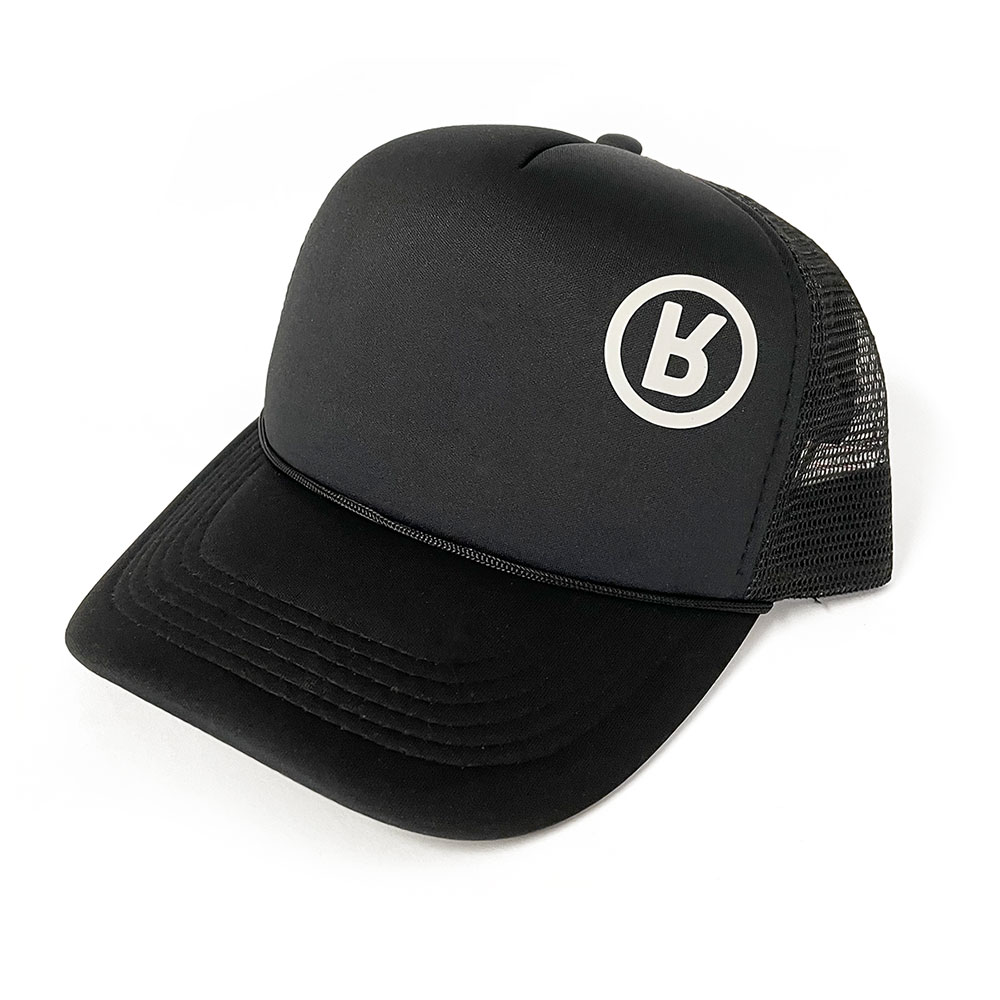 Rabbit Logo Hat Black - Foam / Mesh Trucker 3D Vinyl