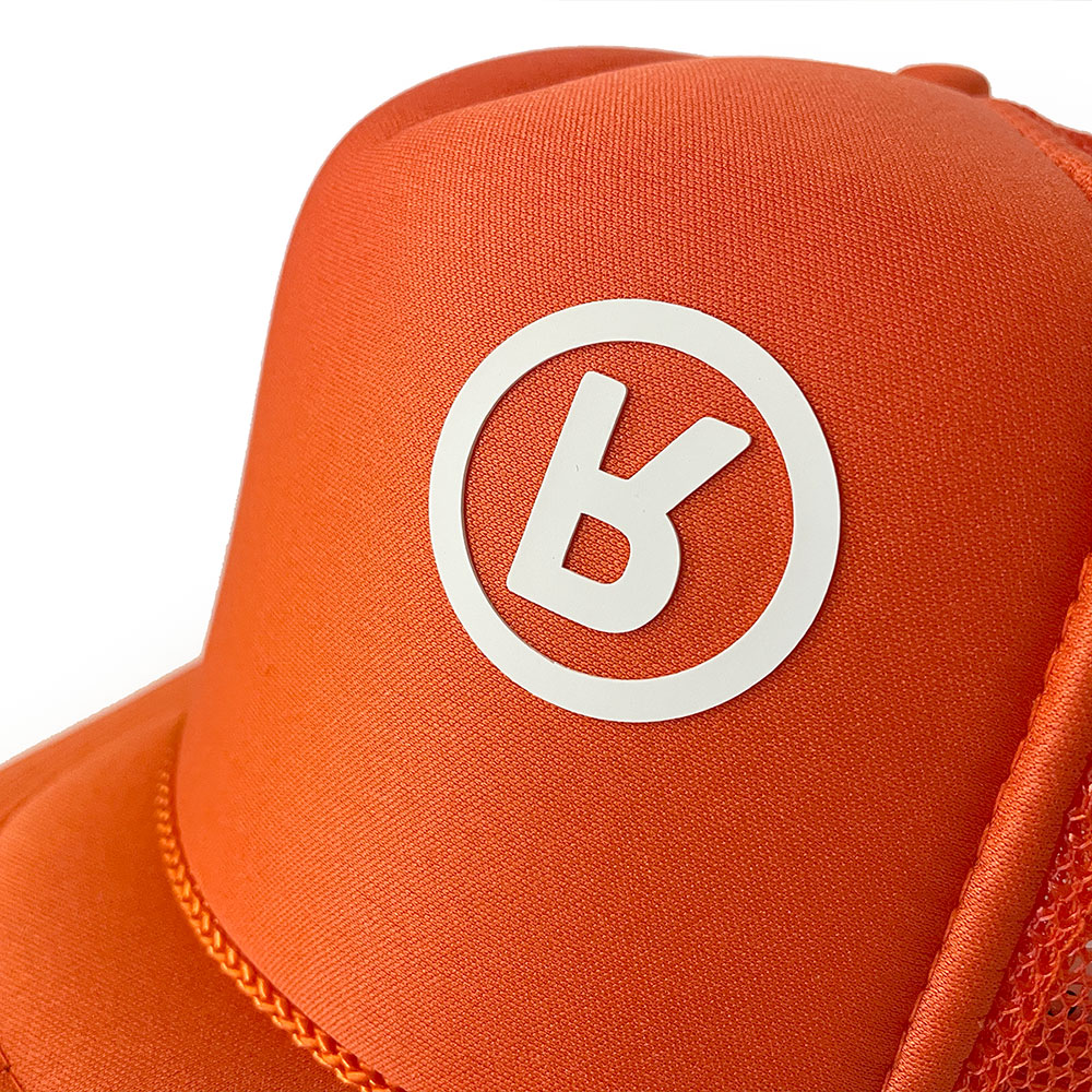 Rabbit Logo Hat Fire Orange - Foam / Mesh Trucker 3D Vinyl