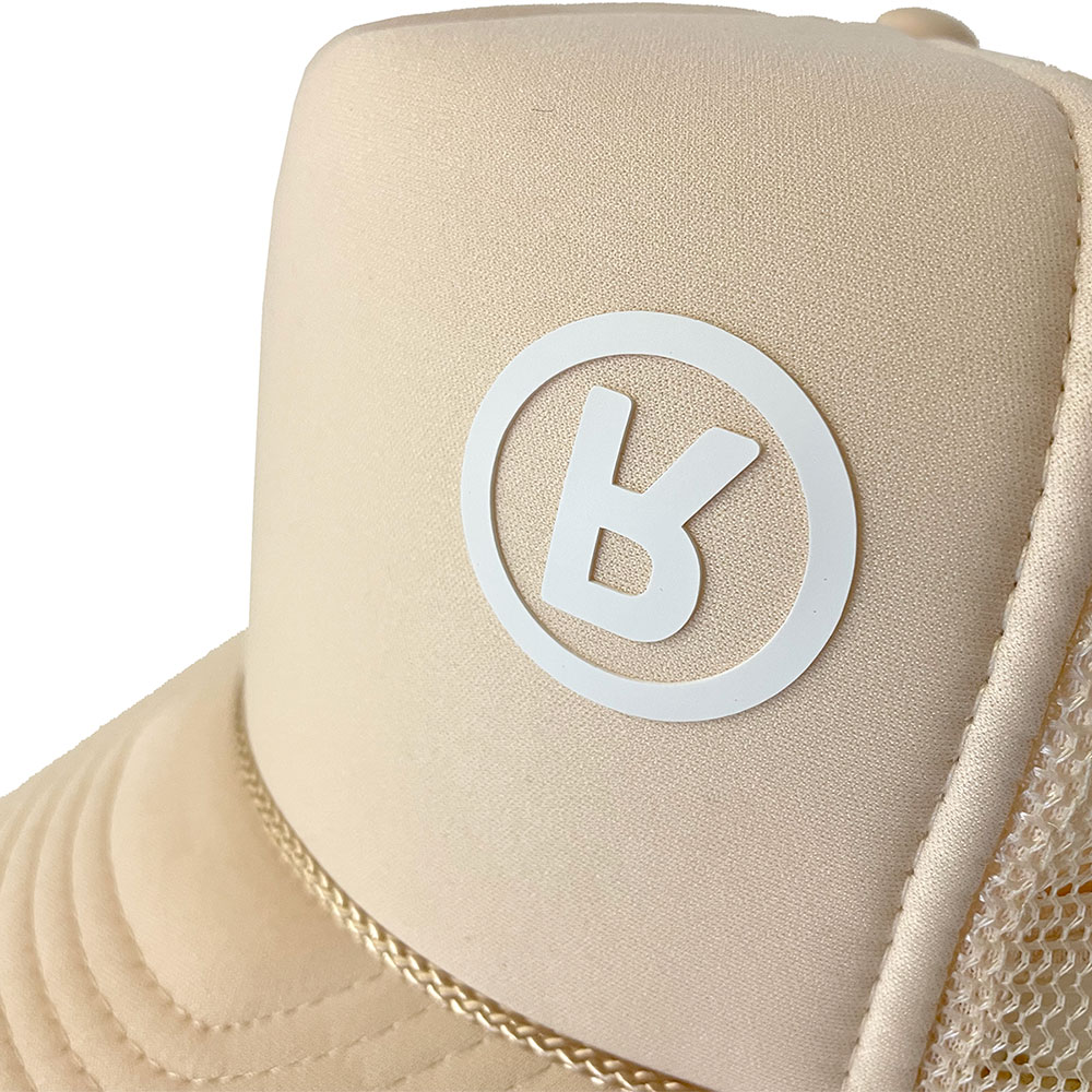 Rabbit Logo Hat Cream - Foam / Mesh Trucker 3D Vinyl