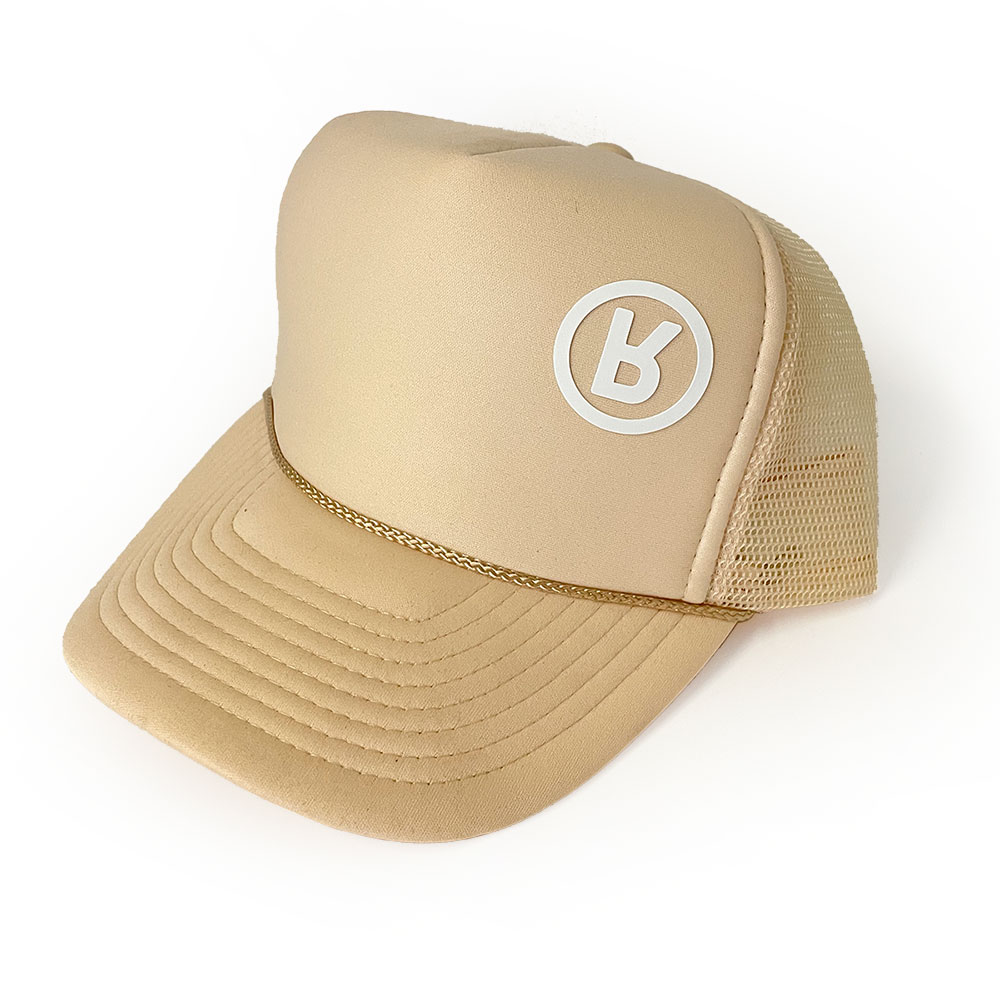 Rabbit Logo Hat Cream - Foam / Mesh Trucker 3D Vinyl